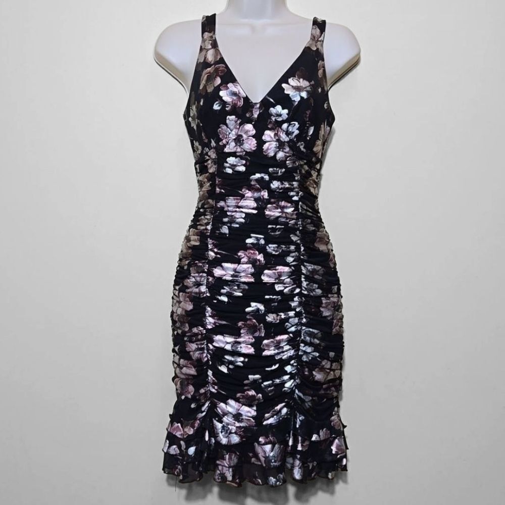 Harlyn‎ Metallic Ruched Bodycon Dress Size XS Whimsigoth Fairy Grunge
